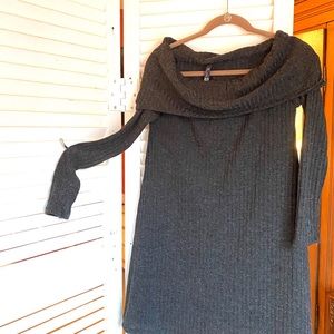 Grey Ribbed Dress or Top, Size Large